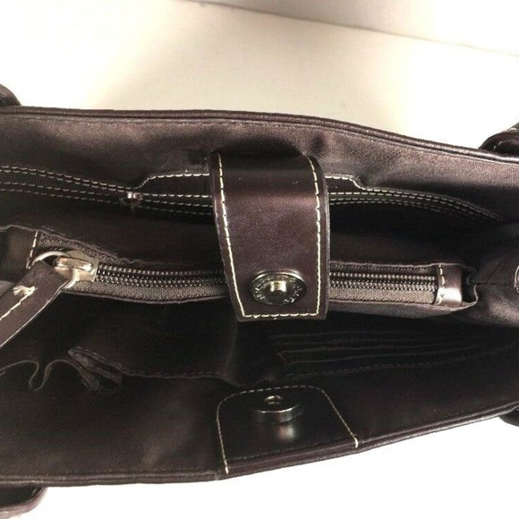 Wilsons Small Dark Brown Leather Satchel - Picture 3 of 8